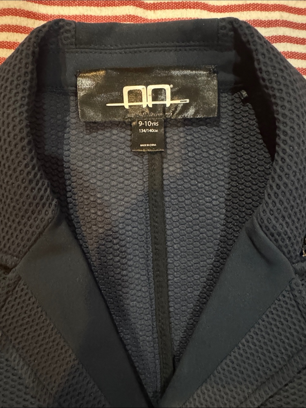 Alessandro Albanese Kids Navy Textured breathableRiding Jacket - Girls 9-10 Year
